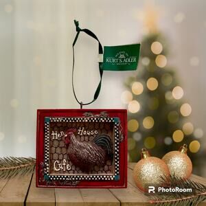 Kurt S Adler Santa's World Hen House Cafe Chicken Holiday Christmas Ornament